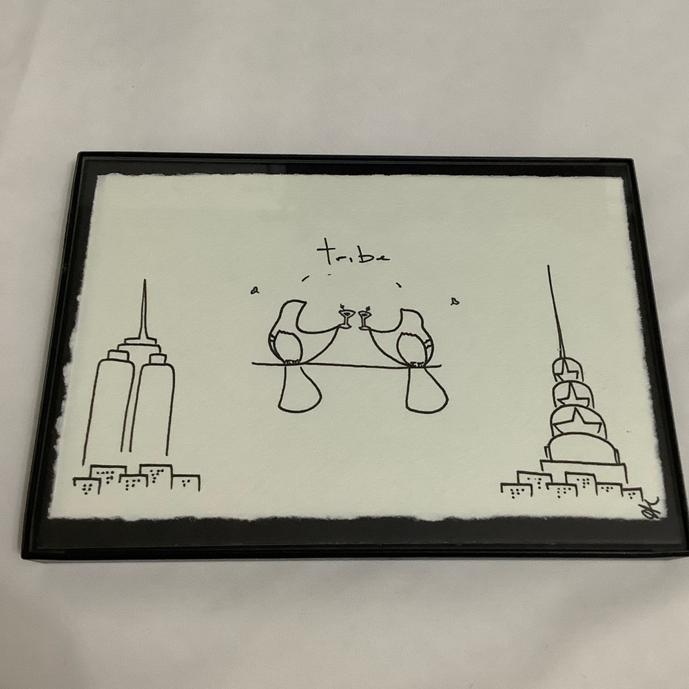 Pigeonbepigeon Hand-Drawn Tribe cartoon illustration Framed 5” x 7” (B121)